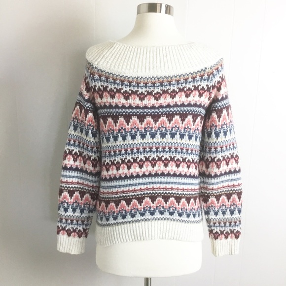 Abercrombie and Fitch Multicolor Off The Shoulder Sweater Size XS - Picture 3 of 4